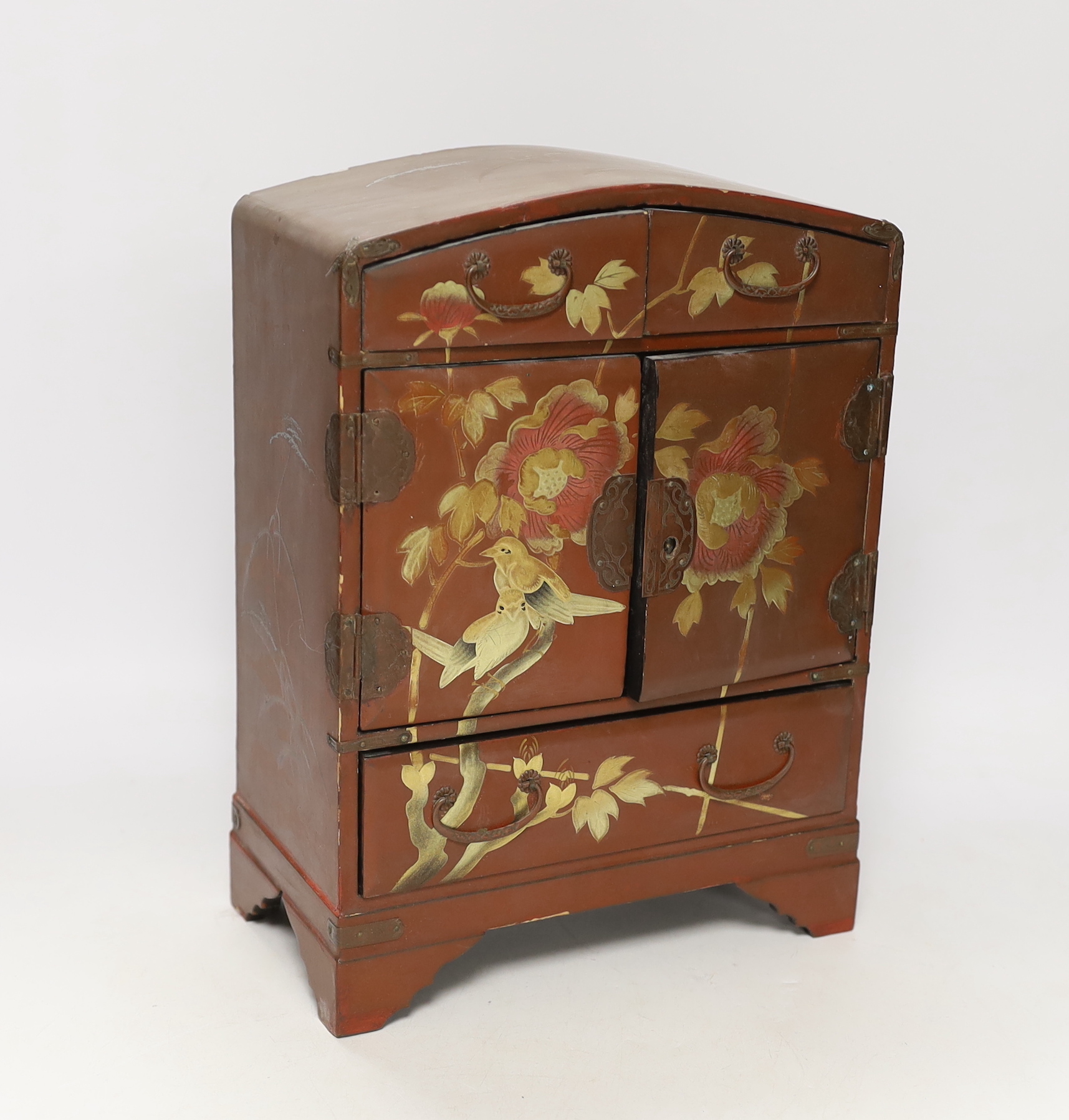 A Japanese lacquer table cabinet, 28.5cm high